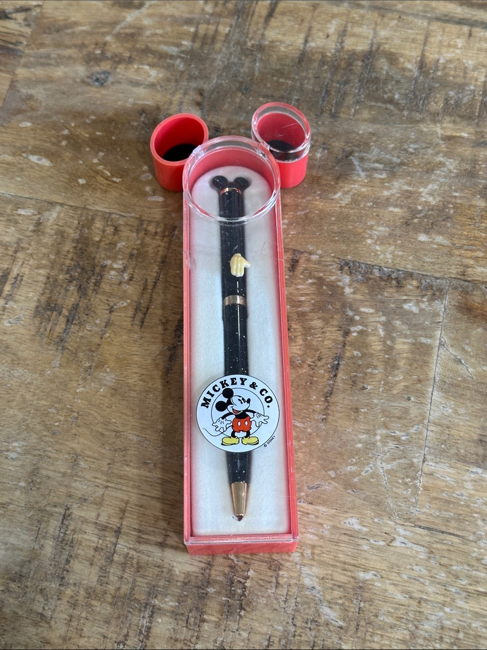 Vintage Mickey & Co Black Mickey Mouse Pen in Red Case